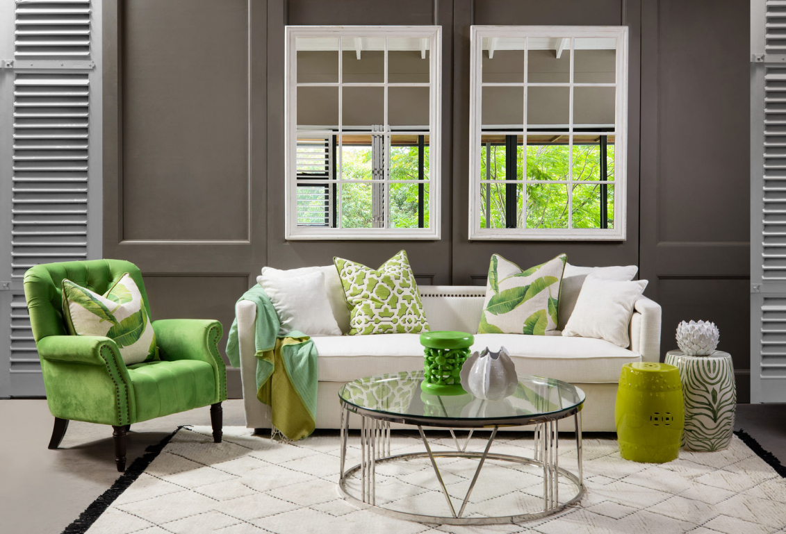 Apple green sofa living hot sale room